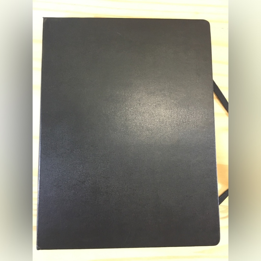 Moleskine Black Hardcover Lined Notebook Journal w/ Elastic Closure Ribbon Black
